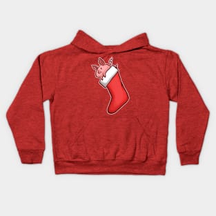 Holiday Christmas Stocking Piglet Kids Hoodie